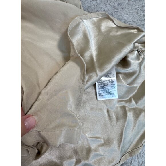 Banana Republic Womens S Silk Beige Button-Up Shirt Blouse Office - Picture 13 of 14
